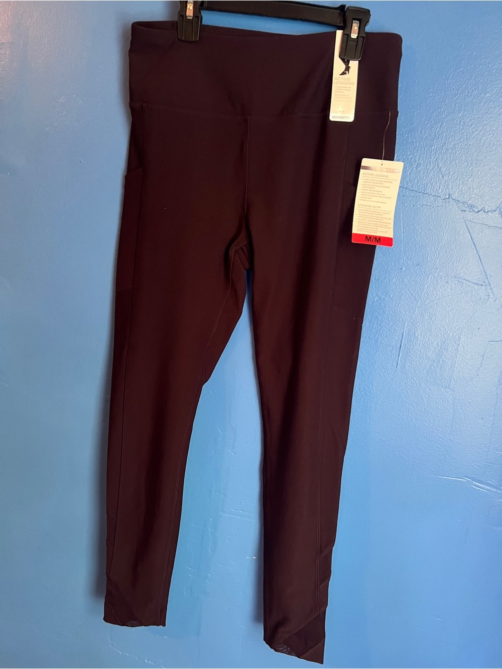 Mondetta Black High-Waist Leggings with Side Pockets